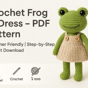 Crochet Frog Doll Pattern | Amigurumi in Dress PDF Tutorial Digital Download