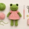 il_fullxfull.7200365987_9pno.jpg Crochet Frog Doll Pattern | Amigurumi in Dress PDF Tutorial Digital Download