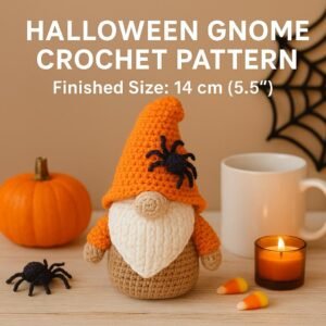 Halloween Gnome Crochet Pattern, Spooky Amigurumi PDF (Digital Download)