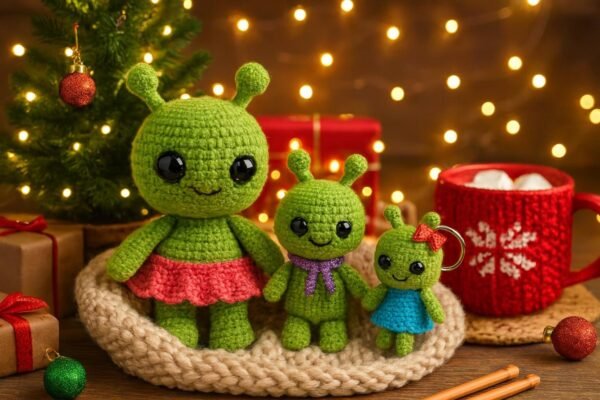 il_fullxfull.7203125720_2fkb.jpg Alien Crochet Pattern Bundle, Amigurumi Plushie, Keychain Toy (PDF Download)