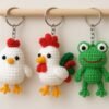 il_fullxfull.7205299163_ntiw.jpg Farm Animal Crochet Pattern PDF | Amigurumi Keychains Chicken, Rooster & Frog