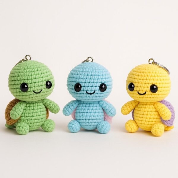 il_fullxfull.7207900559_qow6-1.jpg Mini Turtle Crochet Pattern PDF | Amigurumi Animal Keychain DIY Tutorial