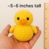 No-Sew Crochet Duck Plush Pattern, Chunky Chenille Amigurumi PDF Digital File, Farm Animal Toy,