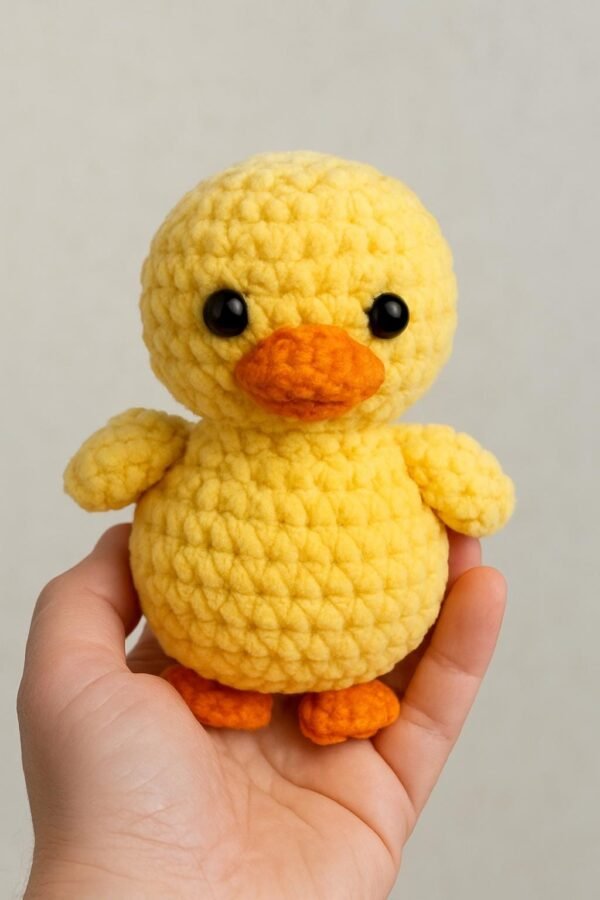 No-Sew Crochet Duck Plush Pattern, Chunky Chenille Amigurumi PDF Digital File, Farm Animal Toy,