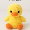 No-Sew Crochet Duck Plush Pattern, Chunky Chenille Amigurumi PDF Digital File, Farm Animal Toy,
