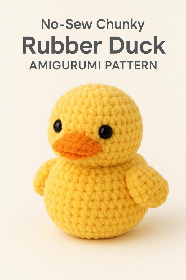 No-Sew Crochet Duck Plush Pattern, Chunky Chenille Amigurumi PDF Digital File, Farm Animal Toy,
