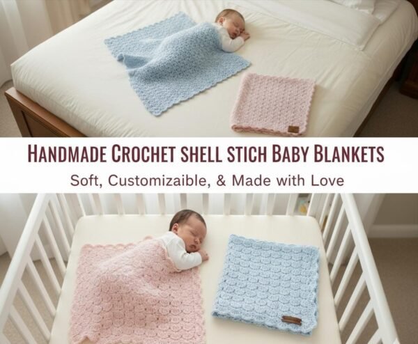 Easy Shell Stitch Crochet Baby Blanket Pattern: Beginner PDF (Digital Download