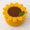 Sunflower Coaster Holder Basket Crochet Pattern Bundle (Digital Download)