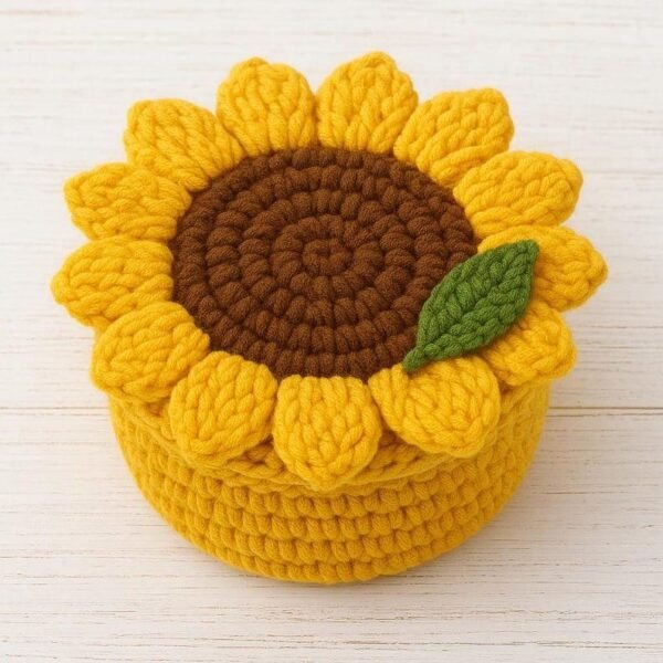 Sunflower Coaster Holder Basket Crochet Pattern Bundle (Digital Download)