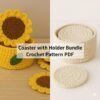 Sunflower Coaster Holder Basket Crochet Pattern Bundle (Digital Download)