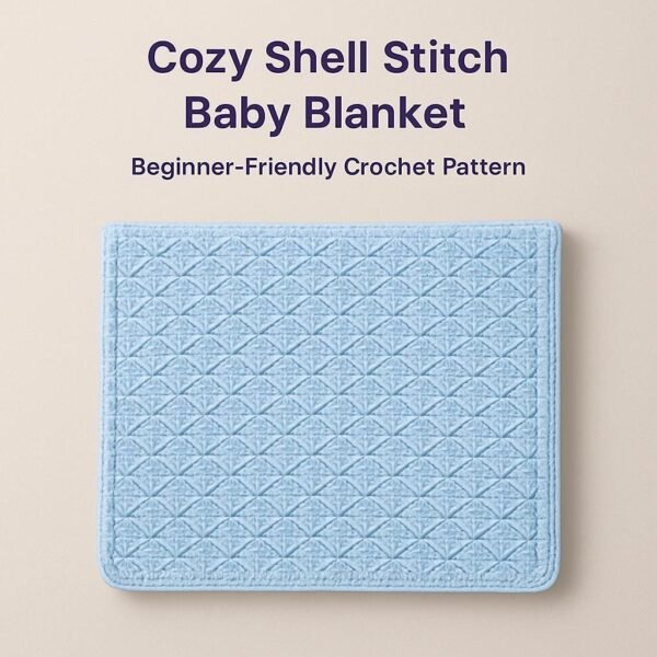 il_fullxfull.7223950273_an33.jpg Cozy Shell Stitch Baby Blanket Crochet Pattern PDF | Beginner Friendly Striped or Solid Tutorial