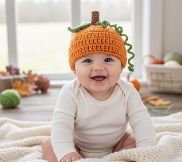 il_fullxfull.7227345158_s2oj.jpg Baby Pumpkin Hat Crochet Pattern, Newborn to Child Sizes, Fall Beanie (PDF Download)