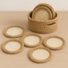 Crochet Coaster Pattern PDF, Round Coasters & Basket Holder, Beginner Crochet Pattern, Modern Home Decor