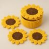Sunflower Coaster Crochet Pattern | Basket, Lid, Trivet (PDF)