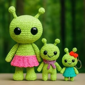 Alien Crochet Pattern Bundle, Amigurumi Plushie, Keychain Toy (PDF Download)