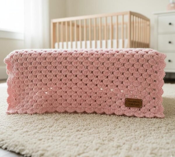 Easy Baby Blanket Crochet Pattern PDF, Shell Stitch Beginner Friendly Tutorial, Quick Digital Download