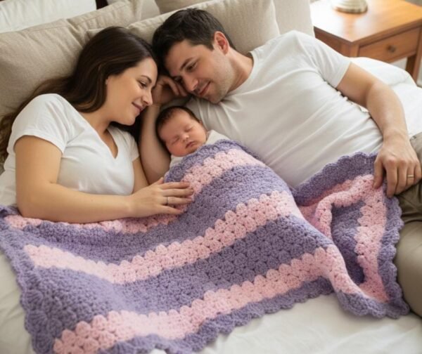 Easy Baby Blanket Crochet Pattern PDF, Shell Stitch Beginner Friendly Tutorial, Quick Digital Download