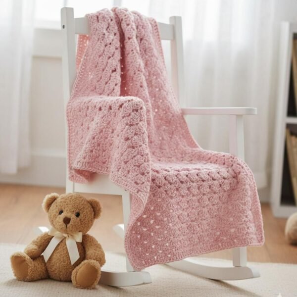 il_fullxfull.7259487065_fx7j.jpg Cozy Shell Stitch Baby Blanket Crochet Pattern PDF | Beginner Friendly Striped or Solid Tutorial