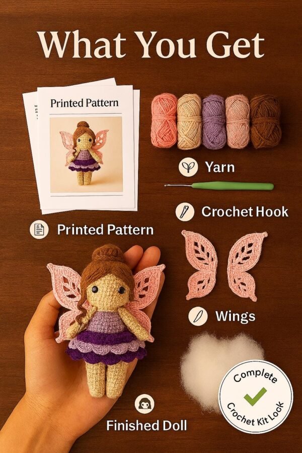il_fullxfull.7266315337_s88l.jpg Fairy Doll Pattern PDF | Whimsical Amigurumi Fairy Tutorial | Intermediate Crochet Handmade Decor