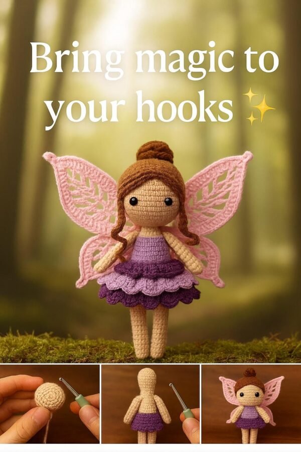 il_fullxfull.7266315441_bgvz.jpg Fairy Doll Pattern PDF | Whimsical Amigurumi Fairy Tutorial | Intermediate Crochet Handmade Decor