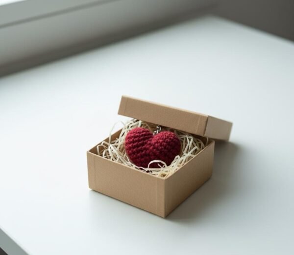 Heart Crochet Keychain Pattern PDF, Beginner Amigurumi Tutorial, Small Stuffed Plush  Gift