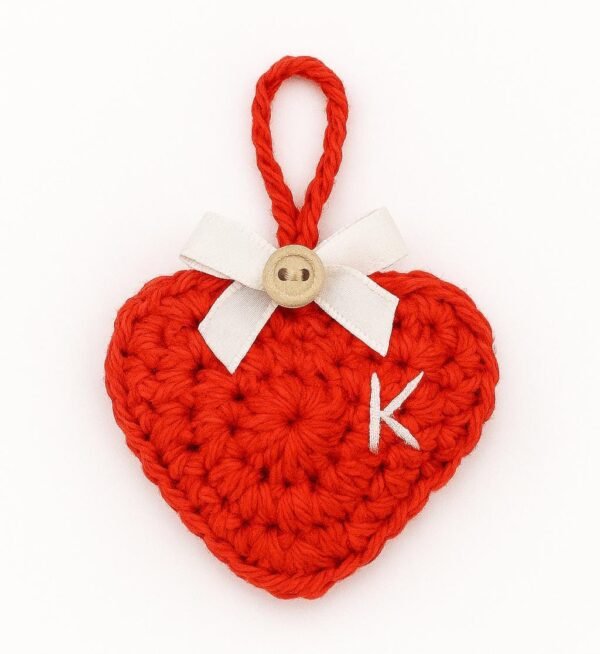 Heart Crochet Keychain Pattern PDF, Beginner Amigurumi Tutorial, Small Stuffed Plush  Gift