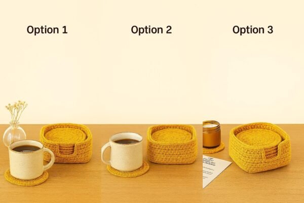 il_fullxfull.7289406298_7zu5.jpg Crochet Coaster Pattern with Holder PDF, Flower Coaster Set, Beginner Friendly