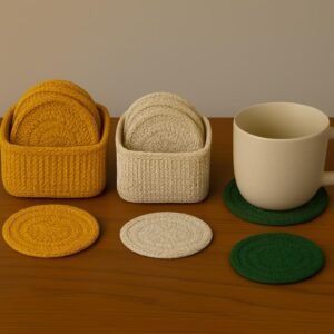 Crochet Coaster Pattern with Holder PDF, Flower Coaster Set, Beginner Friendly