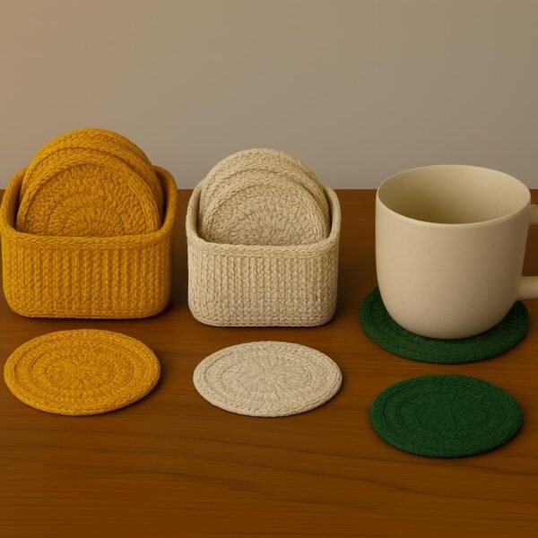 Crochet Coaster Pattern with Holder PDF, Flower Coaster Set, Beginner Friendly