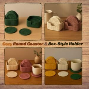 Crochet Coaster Pattern with Holder PDF, Flower Coaster Set, Beginner Friendly