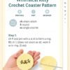 Crochet Cat Coaster Pattern, Beginner Friendly Kitty Mug Rug (PDF Download)