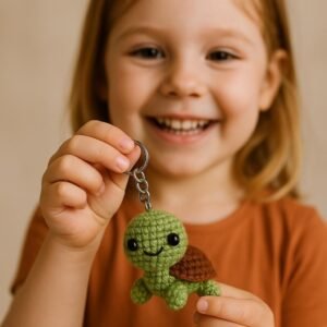 Mini Turtle Crochet Pattern PDF | Amigurumi Animal Keychain DIY Tutorial