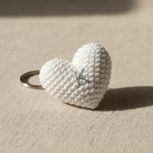 Heart Crochet Keychain Pattern PDF, Beginner Amigurumi Tutorial, Small Stuffed Plush  Gift