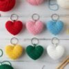 Heart Crochet Keychain Pattern PDF, Beginner Amigurumi Tutorial, Small Stuffed Plush  Gift