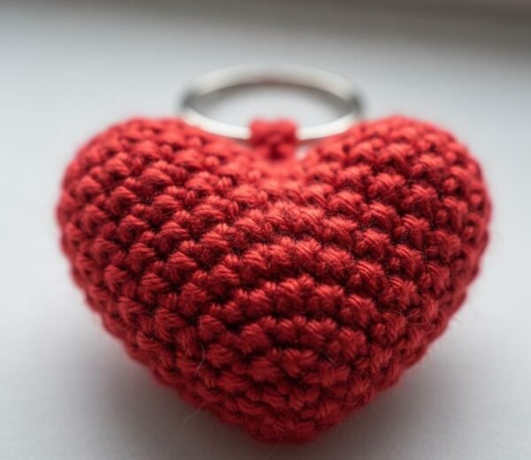 Heart Crochet Keychain Pattern PDF, Beginner Amigurumi Tutorial, Small Stuffed Plush  Gift