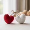 Heart Crochet Keychain Pattern PDF, Beginner Amigurumi Tutorial, Small Stuffed Plush  Gift