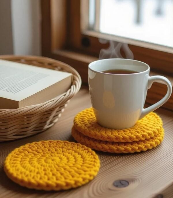 il_fullxfull.7337354957_2nie.jpg Crochet Coaster Pattern with Holder PDF, Flower Coaster Set, Beginner Friendly
