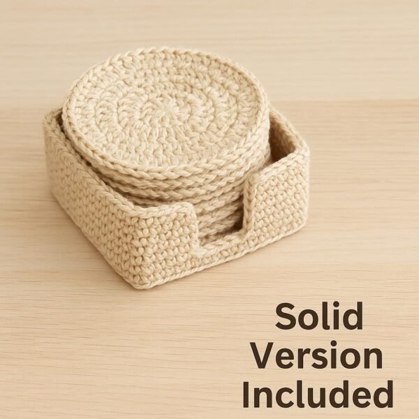 il_fullxfull.7337355409_lkc3.jpg Crochet Coaster Pattern with Holder PDF, Flower Coaster Set, Beginner Friendly