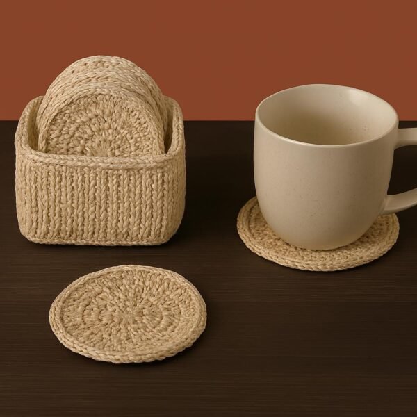 il_fullxfull.7337356817_f3a8.jpg Crochet Coaster Pattern with Holder PDF, Flower Coaster Set, Beginner Friendly