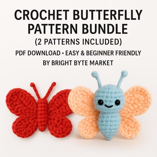 Crochet Butterfly Pattern Bundle | 2 PDF Patterns | Amigurumi Butterfly