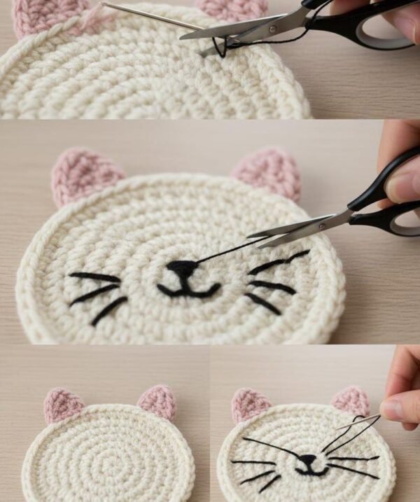il_fullxfull.7339792576_g82v.jpg Crochet Coaster Pattern Bundle | 2 Easy PDF Patterns – Cat & Pumpkin Coaster Set