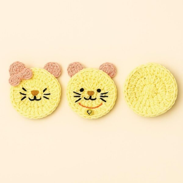 Crochet Cat Coaster Pattern, Beginner Friendly Kitty Mug Rug (PDF Download)