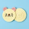 Crochet Cat Coaster Pattern, Beginner Friendly Kitty Mug Rug (PDF Download)