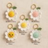 3D Daisy Keychain Crochet Pattern | Puff Stitch Flower PDF | Easy Crochet Gift Tutorial