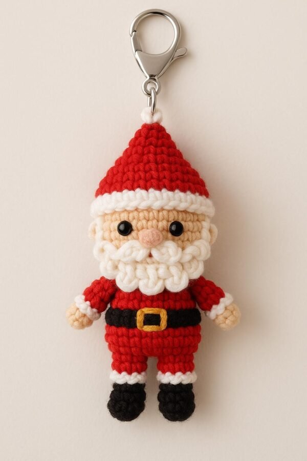 Santa Claus Amigurumi Crochet Keychain Pattern PDF | Beginner Digital File