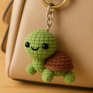 Mini Turtle Crochet Pattern PDF | Amigurumi Animal Keychain DIY Tutorial
