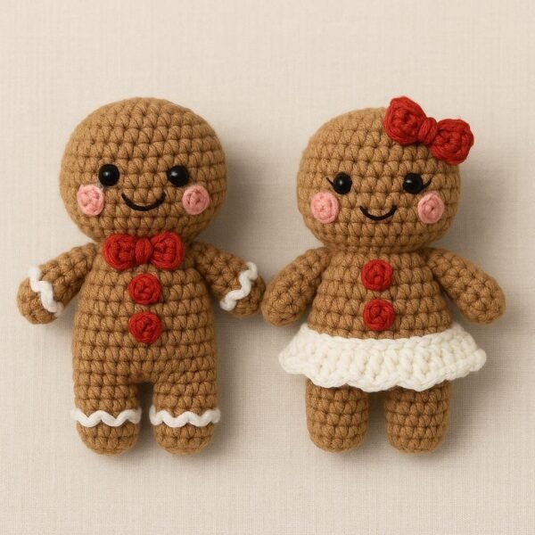il_fullxfull.7375681830_me5e.jpg Gingerbread Man & Woman Crochet Pattern | Christmas Amigurumi Ornament | Easy Gingerbread Couple PDF Tutorial