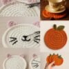 il_fullxfull.7387731319_rjla.jpg Crochet Coaster Pattern Bundle | 2 Easy PDF Patterns – Cat & Pumpkin Coaster Set