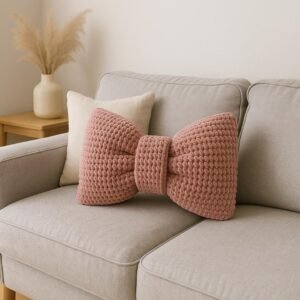 Bow Pillow Crochet Pattern PDF, Velvet Cushion Pattern, Crochet Bow Pillow, Beginner Crochet Pattern, Instant Download