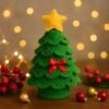 Christmas Cone Pattern PDF • Beginner Holiday Craft • Layered Leaves & Star Topper Tutorial